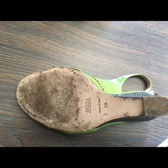 Hugo Boss Green wedge sandals size 6 - Picture 6 of 6